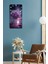 Gece Işıltısında Mor Gül Desenli Mdf Tablo Saat Uv Baskı– 30X60 Cm– USD232 4