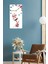 Pembe Çiçekler ve Serçe Kuşu Desenli Uv Baskı Mdf Tablo Saat – 30X60 Cm– USD223 4