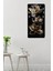 Siyah Zemin Üzerinde Altın Çiçek Desenli Temperli Cam Duvar Saati – 33X33 cm – Uv Baskı – CUSD070 5