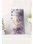 Mor Pastel Yaprak Desenli Temperli Cam Tablo Saat 30×60 cm Hd Uv Baskı– CUSD236 1