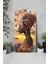 Temperli Cam Tablo Saat – Afrika Gün Batımı Temalı Portre Tasarımı (30×60 Cm)– Uv Baskı– CUSD125 6