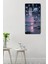 Gece Mavisi Gül Manzaralı Temperli Cam Tablo Saat – 30X60 cm | Hd Uv Baskı– CUSD085 5