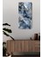 Lacivert Gri Mermer Desenli Temperli Cam Tablo Saat – 30×60 Cm– Uv Baskı– CUSD149 2