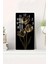 Temperli Cam Tablo Saat – Altın Hatlı Siyah Lale Tasarımı (30×60 Cm)– Uv Baskı– CUSD128 1