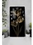 Temperli Cam Tablo Saat – Altın Hatlı Siyah Lale Tasarımı (30×60 Cm)– Uv Baskı– CUSD128 6