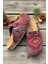 Doğal Mantar Tabanlı Unisex Anatomik Ark Destekli Kilim Desenli Keçe Sabo Terlik 2