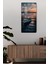 Temperli Cam Tablo Saat – Gün Batımı ve Tekne Detaylı 30X60 Uv Baskı – CUSD045 2