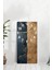 Temperli Cam Tablo Saat – Lacivert & Gold Soyut Doku Tasarımı (30×60 Cm)– Uv Baskı– CUSD129 3