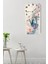 Mavi Kelebek ve Çiçek Desenli Temperli Cam Tablo Saat – 30X60 cm | Hd Uv Baskı– CUSD160 5