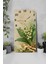Uv Baskı Mdf Tablo Saat – 30X60 cm / Zarif Çiçek Tasarımı– USD226 1