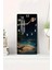 Gece Manzaralı Ay Işığı Sahil Temalı Temperli Cam Duvar Saati – 33X33 cm | Uv Baskı– CUSD077 1
