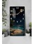 Gece Manzaralı Ay Işığı Sahil Temalı Temperli Cam Duvar Saati – 33X33 cm | Uv Baskı– CUSD077 6