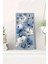 Mavi Beyaz Çiçek Desenli Temperli Cam Tablo Saat 30×60 cm Hd Uv Baskı– CUSD239 1