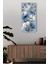 Mavi Beyaz Çiçek Desenli Temperli Cam Tablo Saat 30×60 cm Hd Uv Baskı– CUSD239 2