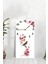 Pembe Çiçekler ve Kuş Desenli Temperli Cam Tablo Saat 30×60 cm Hd Uv Baskı– CUSD223 3
