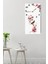 Pembe Çiçekler ve Kuş Desenli Temperli Cam Tablo Saat 30×60 cm Hd Uv Baskı– CUSD223 5