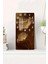Temperli Cam Tablo Saat – Altın Hatlı Çiçek Desenli Kahverengi Tasarım (30X60 Cm)– Uv Baskı– CUSD109 1