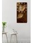 Temperli Cam Tablo Saat – Altın Hatlı Çiçek Desenli Kahverengi Tasarım (30X60 Cm)– Uv Baskı– CUSD109 5