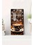 Kahve ve Nota Desenli Temperli Cam Tablo Saat – 30X60 cm Uv Baskı – CUSD014 1