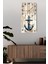 Temperli Cam Tablo Saat – Çapa ve Deniz Kabukları Desenli 30X60CM Uv Baskı – CUSD004 2