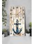 Temperli Cam Tablo Saat – Çapa ve Deniz Kabukları Desenli 30X60CM Uv Baskı – CUSD004 6