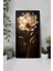 Altın Çiçek Temalı Temperli Cam Tablo Saat – 30×60 Cm– Uv Baskı– CUSD142 6