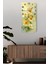 Sarı Beyaz Çiçek Temalı Temperli Cam Tablo Saat – 30×60 Cm– Uv Baskı– CUSD148 2