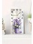 Mor Çiçek ve Kelebek Desenli Uv Baskı Mdf Tablo Saat – 30X60 Cm– USD215 1