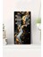 Temperli Cam Tablo Saat – 30X60 cm Modern Gold & Siyah Desen – CUSD020 1