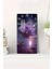 Mor Gül ve Ay Işığı Temalı Temperli Cam Tablo Saat 30×60 cm Hd Uv Baskı– CUSD232 1