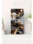 Siyah Gold Soyut Desenli Temperli Cam Tablo Saat – 30X60 Cm– Uv Baskı– CUSD140 1