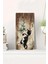 Sevimli Siyah Beyaz Kedi Temalı Temperli Cam Duvar Saati – 30X60 cm Hd Uv Baskı– CUSD058 1