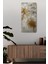 Temperli Cam Tablo Saat – Altın Çiçek Detaylı Modern Dekoratif Tasarım (30X60CM)– Uv Baskı– CUSD122 2
