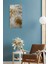 Temperli Cam Tablo Saat – Altın Çiçek Detaylı Modern Dekoratif Tasarım (30X60CM)– Uv Baskı– CUSD122 4