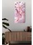 Pembe Soyut Desenli Temperli Cam Tablo Saat – 30X60 cm | Hd Uv Baskı– CUSD166 2