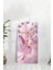 Pembe Soyut Desenli Temperli Cam Tablo Saat – 30X60 cm | Hd Uv Baskı– CUSD166 3