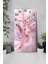 Pembe Soyut Desenli Temperli Cam Tablo Saat – 30X60 cm | Hd Uv Baskı– CUSD166 6