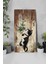 Sevimli Siyah Beyaz Kedi Temalı Temperli Cam Duvar Saati – 30X60 cm Hd Uv Baskı– CUSD058 6