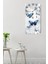 Mavi Kelebek Temalı Temperli Cam Tablo Saat – 30X60 cm | Hd Uv Baskı– CUSD155 5
