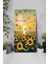 Günebakan Çiçekli Gün Doğumu Temalı Temperli Cam Duvar Saati – 33X33 cm – Uv Baskı– CUSD069 6