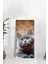 Temperli Cam Tablo Saat – Sevimli Gri Kedi Tasarımı (30×60 Cm)– Uv Baskı– CUSD133 3