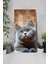 Temperli Cam Tablo Saat – Sevimli Gri Kedi Tasarımı (30×60 Cm)– Uv Baskı– CUSD133 6