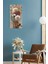 Temperli Cam Tablo Saat – Modern Çiçek ve Soyut Daire Deseni (30X60 Cm) Uv Baskı– CUSD094 4