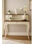 120 cm 5 Çekmeceli Masif Krem Ceviz Raflı Çalışma Masası 2