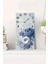 Mavi Beyaz Gül Desenli Temperli Cam Tablo Saat 30×60 cm Hd Uv Baskı– CUSD237 1