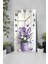 Mor Lale ve Iris Çiçekleri Desenli Temperli Cam Tablo Saat – 30×60 cm Hd Uv Baskı– CUSD215 6