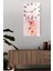 Pembe Çiçek Desenli Temperli Cam Tablo Saat – 30×60 cm Hd Uv Baskı– CUSD205 2