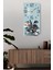 Mavi Gümüş Çiçek Desenli Temperli Cam Tablo Saat 30×60 cm Hd Uv Baskı– CUSD242 2