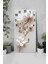 Mavi Gümüş Çiçek Desenli Temperli Cam Tablo Saat 30×60 cm Hd Uv Baskı– CUSD242 6