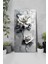 Gümüş Güller Temalı Temperli Cam Duvar Saati – 33X33 cm – Sessiz Mekanizma & Hd Uv Baskı– CUSD062 4